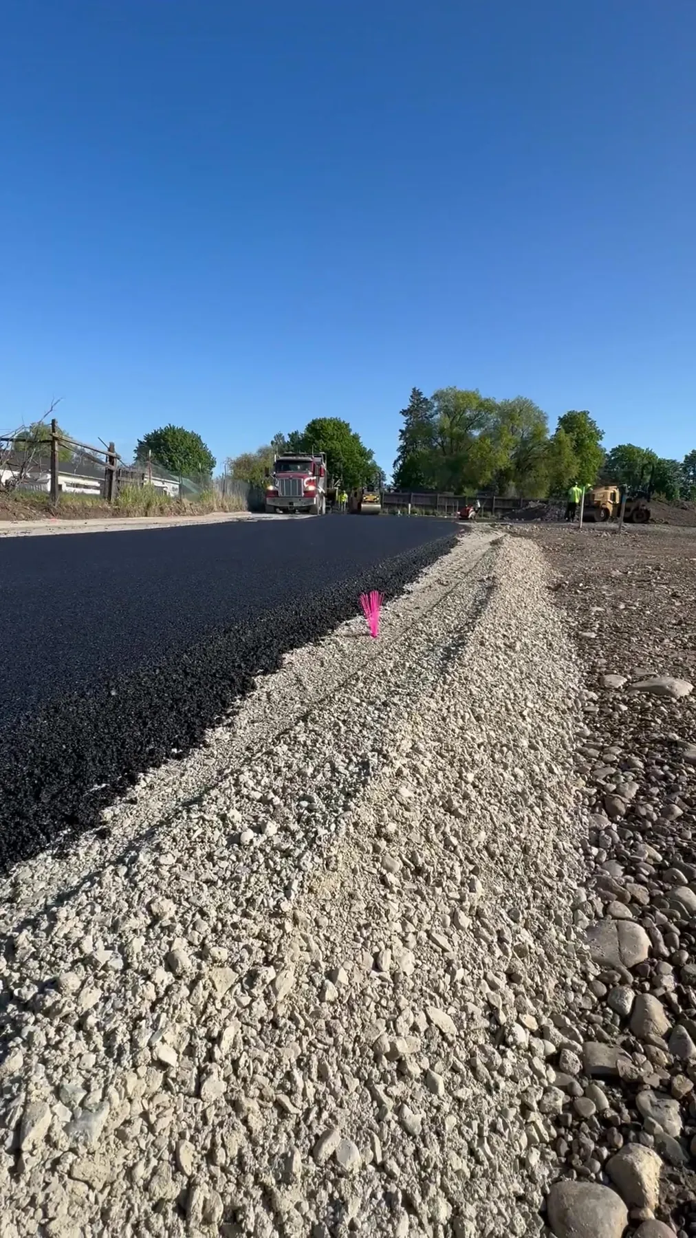 Road paving crew