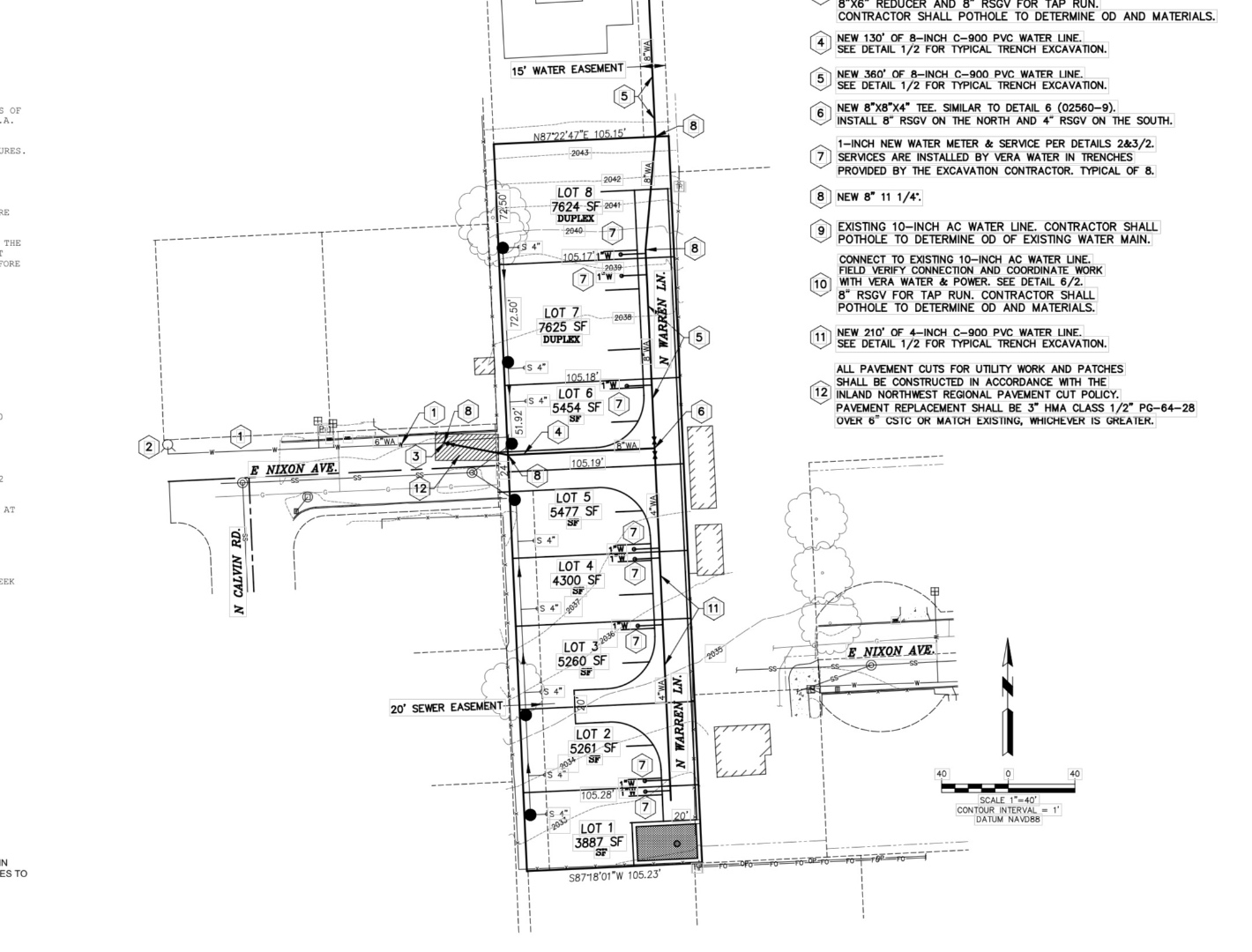 Land subdivision plat map